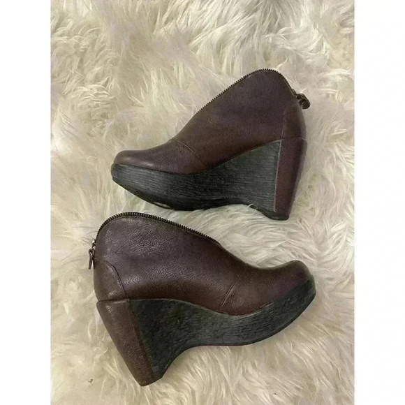 Women's Jambu Indigo Sport Wedge Ankle Boot Bootie Burgundy Brown Sz 6 Zipper - Picture 3 of 6